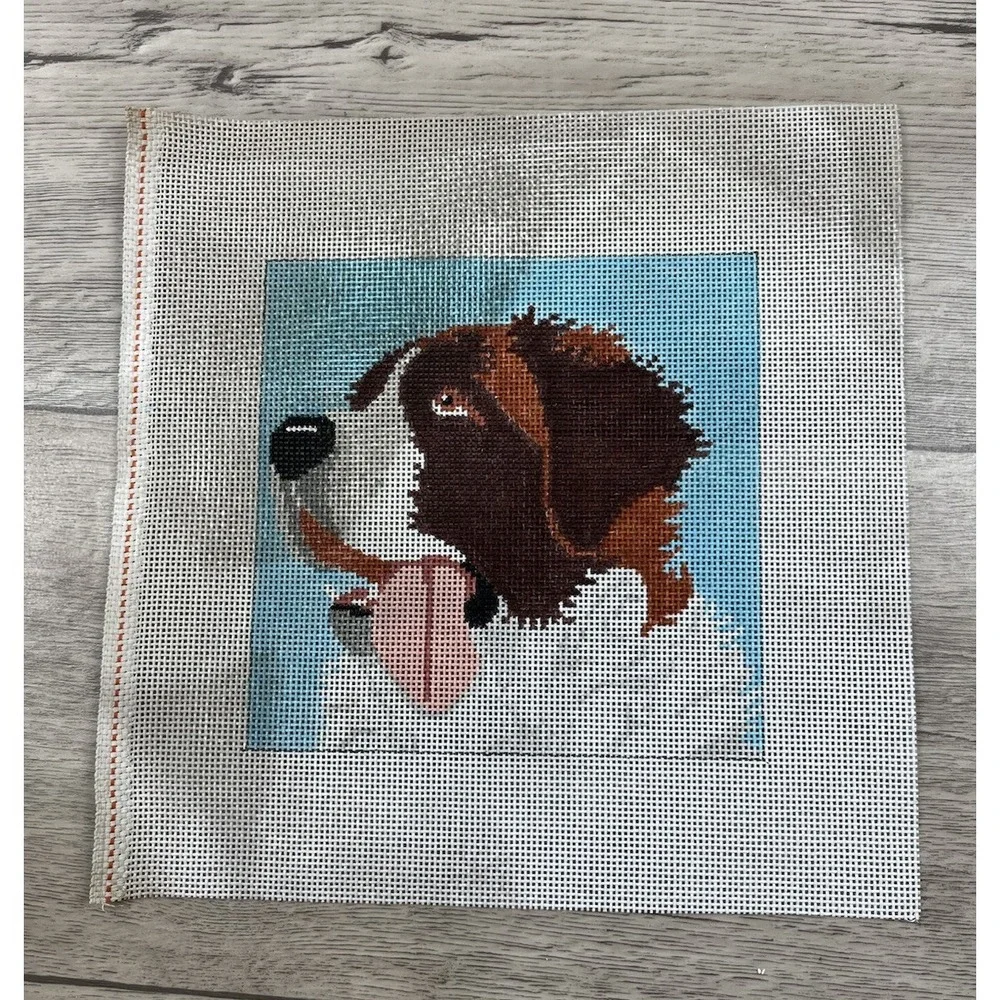 Cat's Cradle Handpainted Needlepoint Canvas Saint‎ Bernard Dog Alpine Mastiff